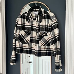Zara Cropped Shacket/Overshirt